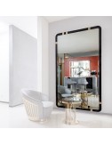 Espejo de suelo rectangular con cristal biselado marco poliéster acero dorado Colección Charisma - 1