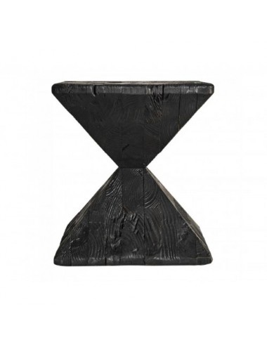 Mesa Auxiliar Vievy Madera De Pino Reciclado 35x35x40 Estilo Art Deco - 1