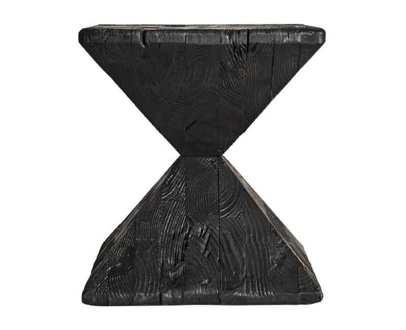 Mesa Auxiliar Vievy Madera De Pino Reciclado 35x35x40 Estilo Art Deco - 1