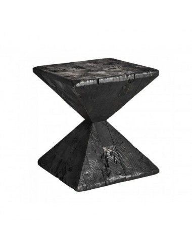 Mesa Auxiliar Vievy Madera De Pino Reciclado 35x35x40 Estilo Art Deco - 1