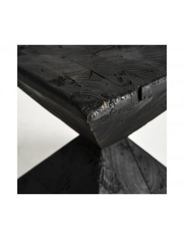 Mesa Auxiliar Vievy Madera De Pino Reciclado 35x35x40 Estilo Art Deco - 3