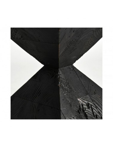 Mesa Auxiliar Vievy Madera De Pino Reciclado 35x35x40 Estilo Art Deco - 4