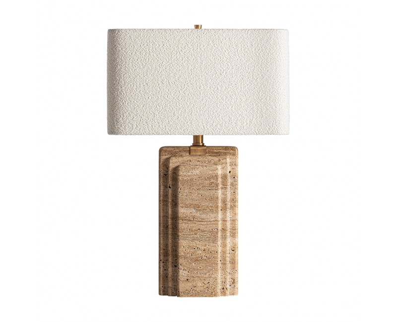 Lámpara De Sobremesa Travertino 42x25x67 Estilo Art Deco - 1