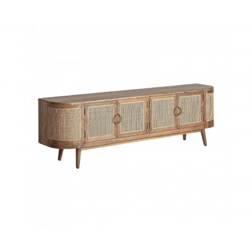 Mueble Tv Beckley Madera De Mango 200x40x61 Estilo Nórdico - 1