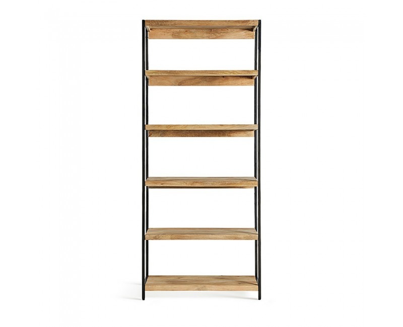 Estanteria Buia Madera De Mango 90x40x214 Estilo Industrial - 1