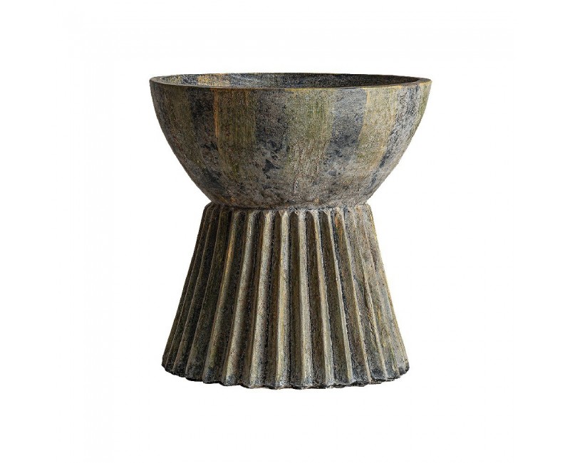 Ánfora Plissé Stone Cemento 54x54x56 Estilo Clásico - 1