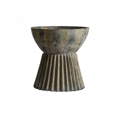 Ánfora Plissé Stone Cemento 54x54x56 Estilo Clásico - 1