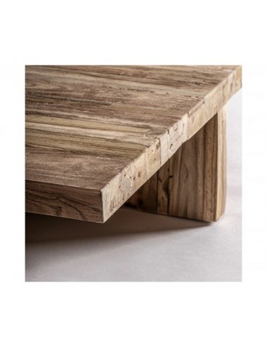 Mesa De Centro Pure Madera De Teka Reciclada 100x100x26 Estilo Colonial - 3