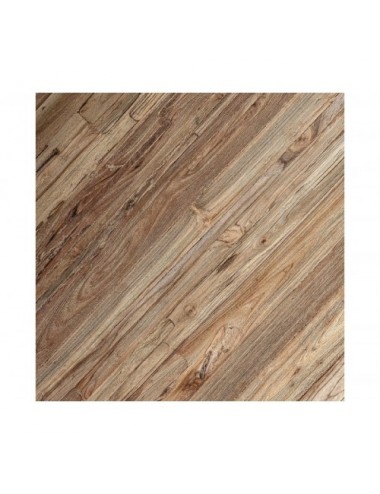 Mesa De Centro Pure Madera De Teka Reciclada 100x100x26 Estilo Colonial - 4