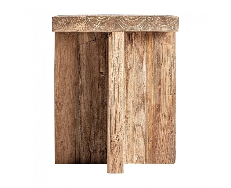 Mesa Auxiliar Pure Madera De Teka Reciclada 40x40x50 Estilo Colonial - 1
