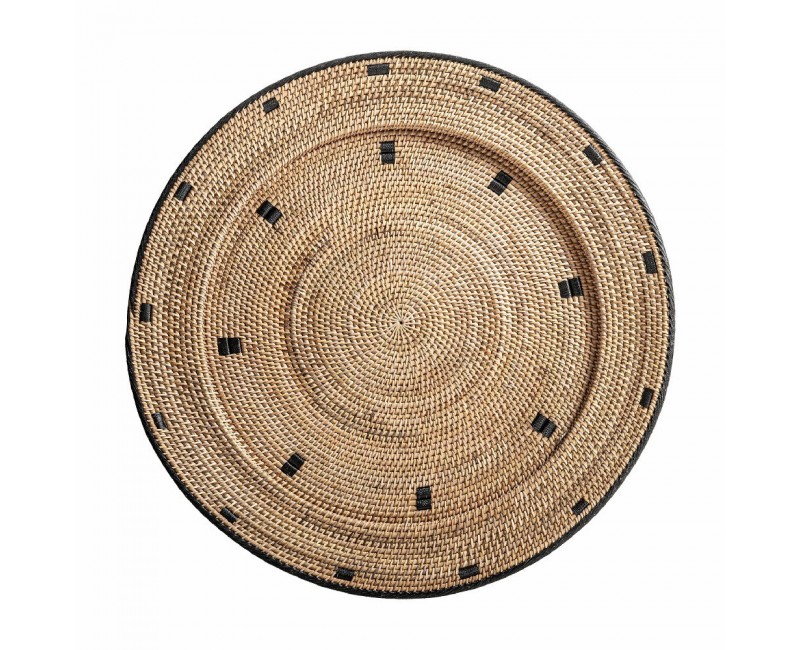Plato Decorativo Ratán 80x80x6 Estilo Boho - 1