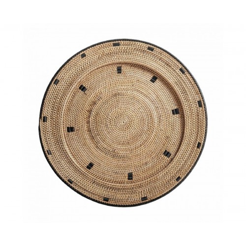 Plato Decorativo Ratán 80x80x6 Estilo Boho - 1