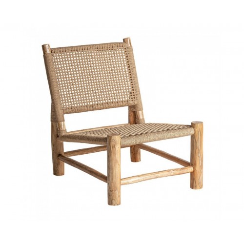 Sillón Mouzaki Madera De Teka 60x78x78 Estilo Vintage - 1