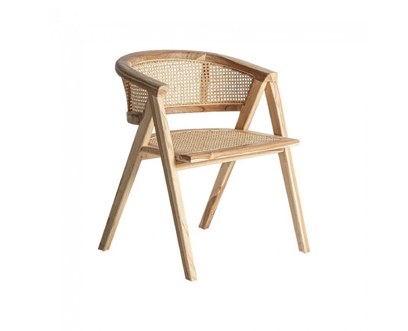 Silla Eane Madera De Teka 60x58x75 Estilo Contemporáneo - 1