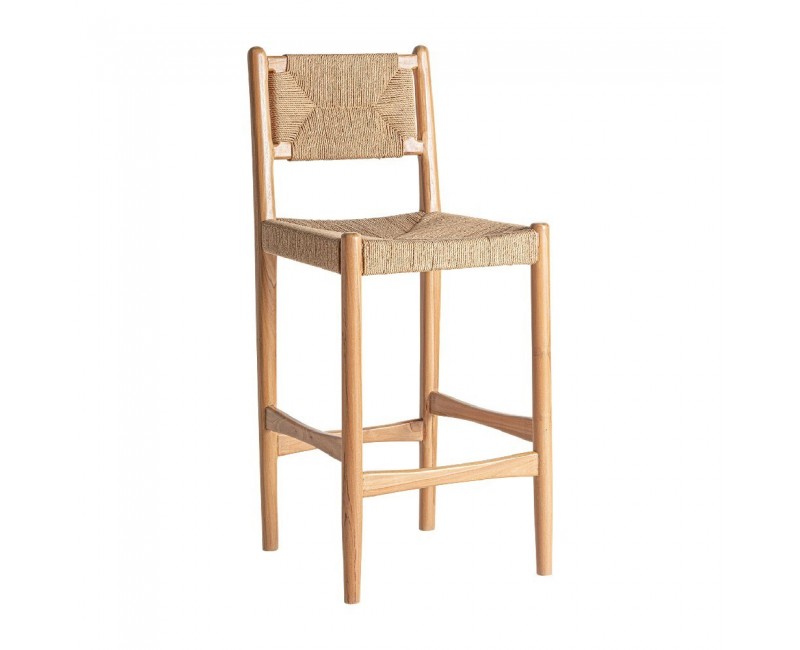 Taburete Agia Madera De Teka 45x47x105 Estilo Contemporáneo - 1