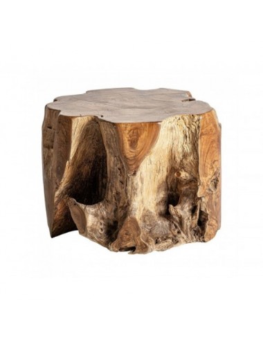 Mesa De Centro Bisko Madera De Teka 50x50x42 Estilo Étnico - 1
