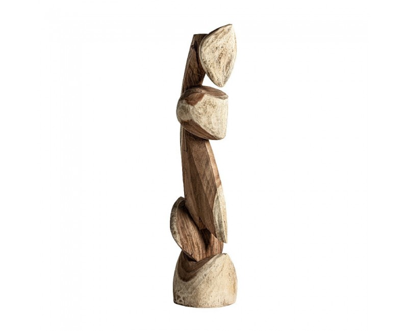 Escultura Harper Madera De Teka 48x48x182 Estilo Étnico - 1