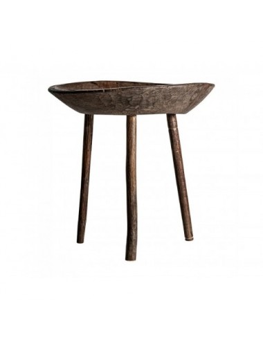 Mesa Auxiliar Jekye Madera Tropical 51x51x50 Estilo Rústico - 1