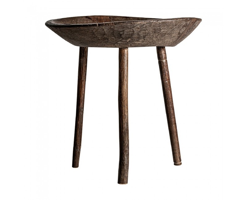 Mesa Auxiliar Jekye Madera Tropical 51x51x50 Estilo Rústico - 1