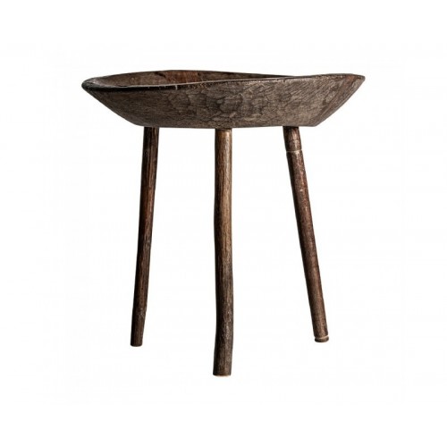 Mesa Auxiliar Jekye Madera Tropical 51x51x50 Estilo Rústico - 1