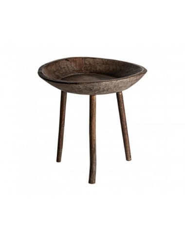 Mesa Auxiliar Jekye Madera Tropical 51x51x50 Estilo Rústico - 1