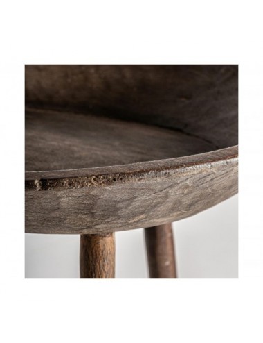 Mesa Auxiliar Jekye Madera Tropical 51x51x50 Estilo Rústico - 3