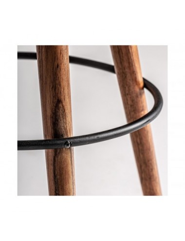 Taburete Idre Madera De Acacia 40x40x69 Estilo Vintage - 5