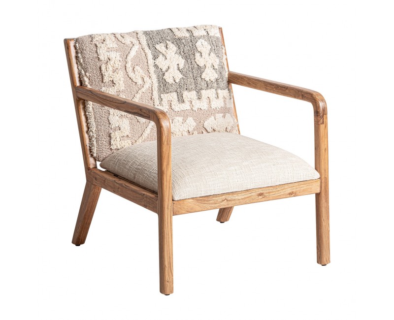 Sillón Greensburg Madera De Mango 64x72,5x76 Estilo Boho - 1