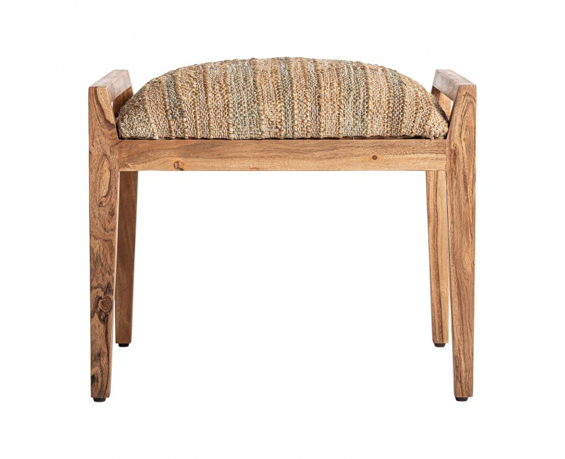 Reposapiés Conway Madera De Mango 55x45x50 Estilo Boho - 1