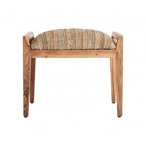 Reposapiés Conway Madera De Mango 55x45x50 Estilo Boho - 1