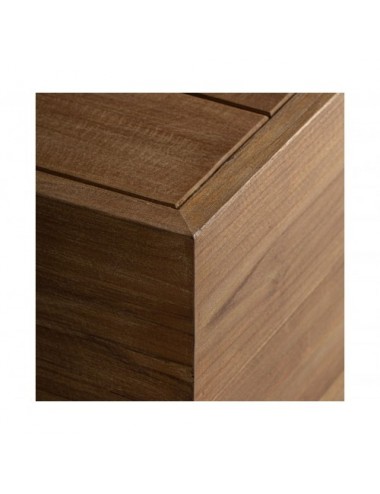 Mesa De Centro Trena Madera De Teka Reciclada 80x80x25 Estilo Boho - 3