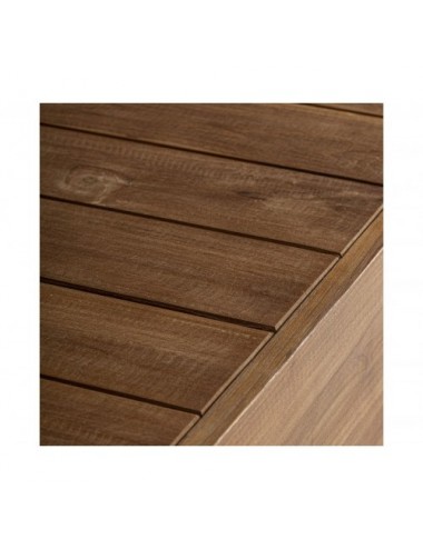 Mesa De Centro Trena Madera De Teka Reciclada 80x80x25 Estilo Boho - 4