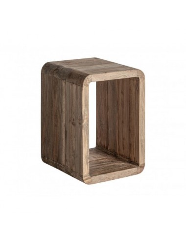 Mesa Auxiliar Corba Madera De Teka Reciclada 36x36x50 Estilo Colonial - 1