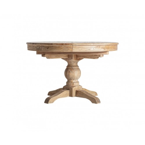 Mesa Extensible Sonvigo Madera De Olmo Reciclado 125x124x78 200x124x78 Estilo Colonial - 1