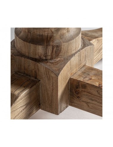 Mesa Extensible Sonvigo Madera De Olmo Reciclado 125x124x78 200x124x78 Estilo Colonial - 6