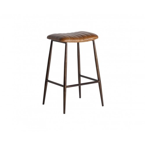 Taburete Snasa Piel 43x39x67 Estilo Vintage - 1