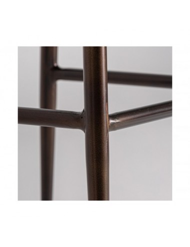 Taburete Snasa Piel 43x39x67 Estilo Vintage - 4