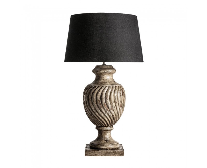 Lámpara De Sobremesa Madera De Mango 60x60x106 Estilo Colonial - 1