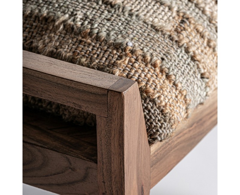 Reposapiés Clarke Madera De Mango 56x47x50 Estilo Boho - 1