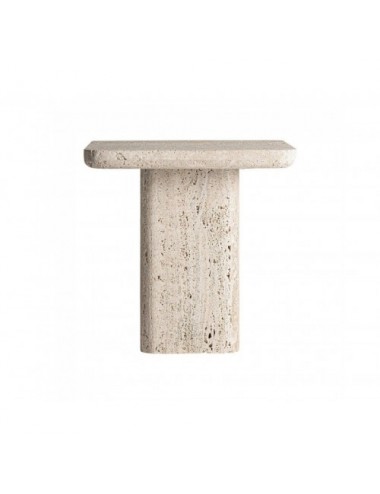 Mesa Auxiliar Theuville Travertino 45x45x43 Estilo Art Deco - 1