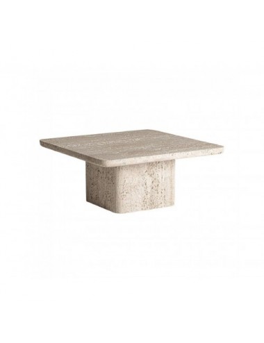 Mesa De Centro Theuville Travertino 80x80x36 Estilo Art Deco - 1