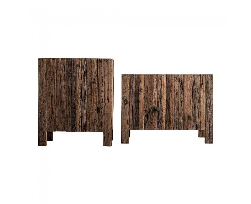 Macetero Samsun J 2 Madera Recuperada 60x60x45 46x46x55 Estilo Colonial - 1