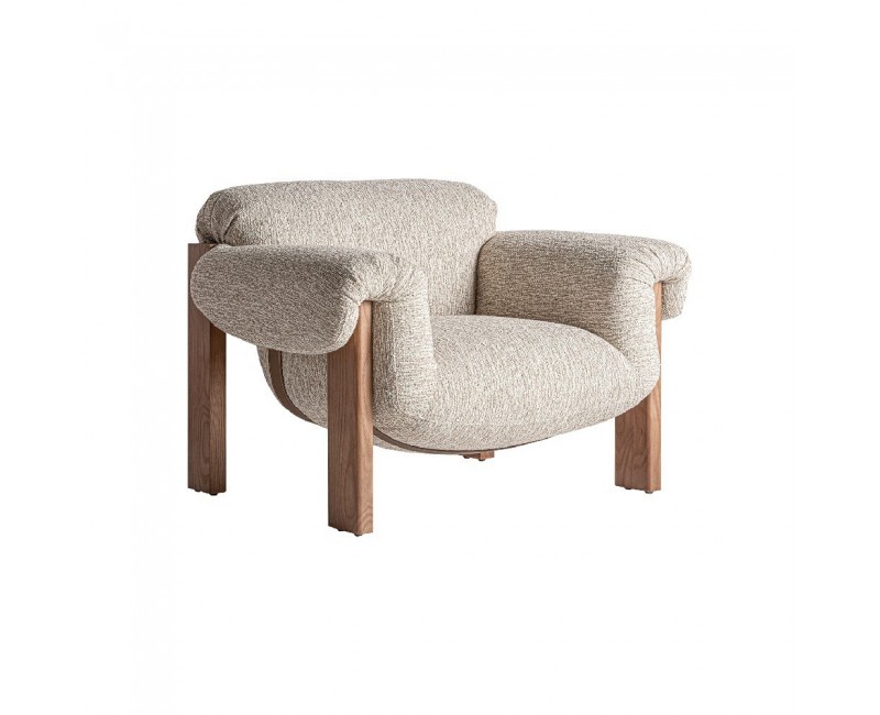 Uznach Armchair Madera De Caucho 110x100x80 Estilo Contemporáneo - 1