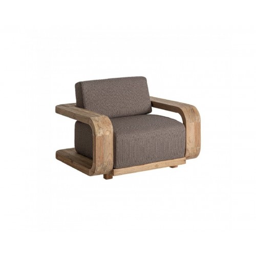 Sillón Corba Madera De Teka Reciclada 110x100x84 Estilo Colonial - 1