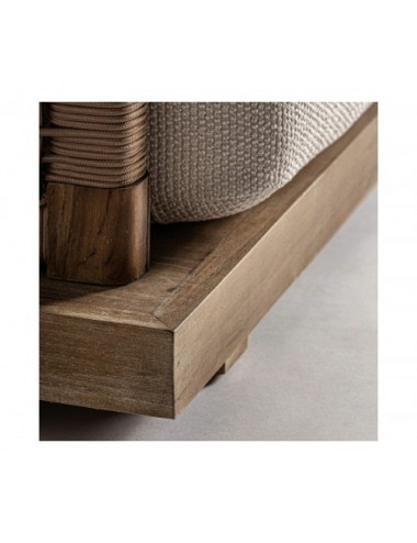 Sofá Trena Madera De Teka Reciclada 320x90x70 Estilo Boho - 9