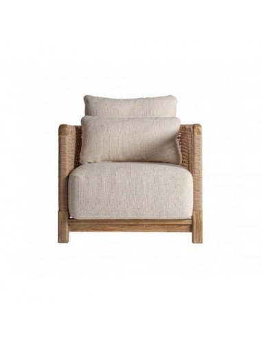 Sillón Trena Madera De Teka Reciclada 85x88x88 Estilo Boho - 20