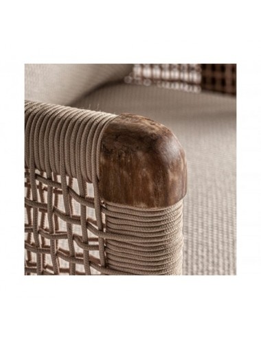 Sofá Trena Madera De Teka Reciclada 240x90x70 Estilo Boho - 8