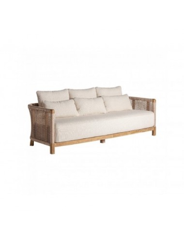 Sofá Trena Madera De Teka Reciclada 240x90x70 Estilo Boho - 10