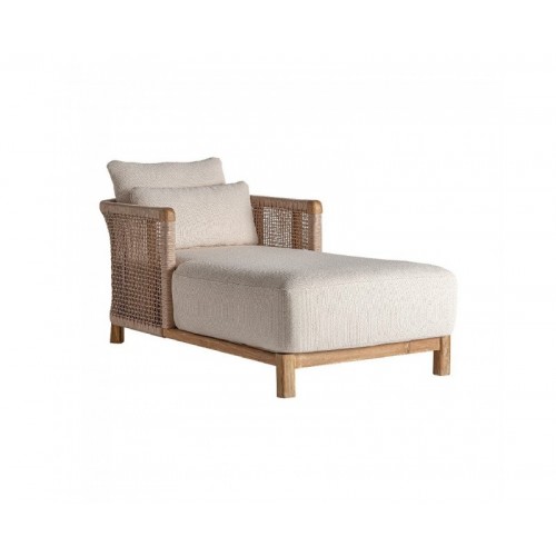 Chaise Longue Trena Madera De Teka Reciclada 96x180x70 Estilo Boho - 1