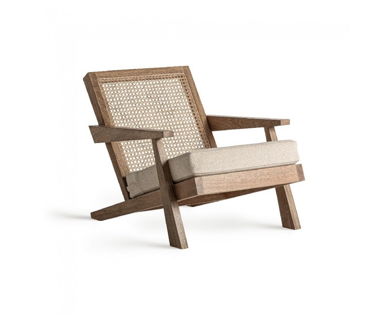 Sillón Wesweil Madera De Mango 65x90x68 Estilo Art Deco - 1